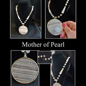 Mother of Pearl Pendant, beach minimalist necklace